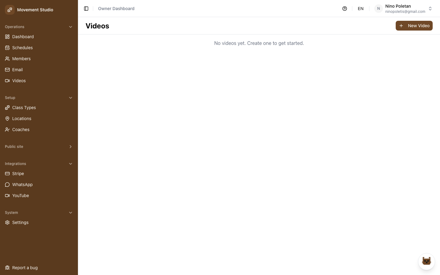 Paid video library in the owner panel